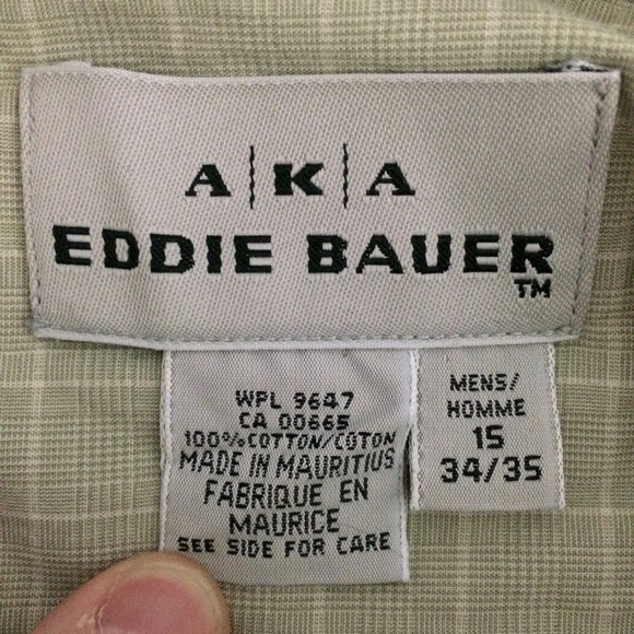 Eddie Bauer Mens 15 34/35 Plaid Button Up Shirt - Picture 5 of 8